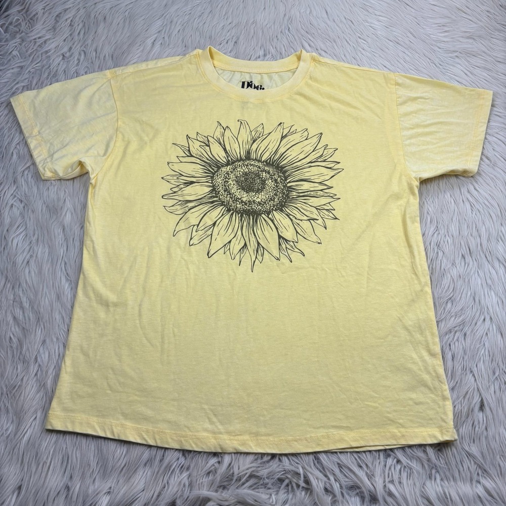 Doe Women's M Oversized Yellow Sunflower Graphic Tee Dopamine Summer